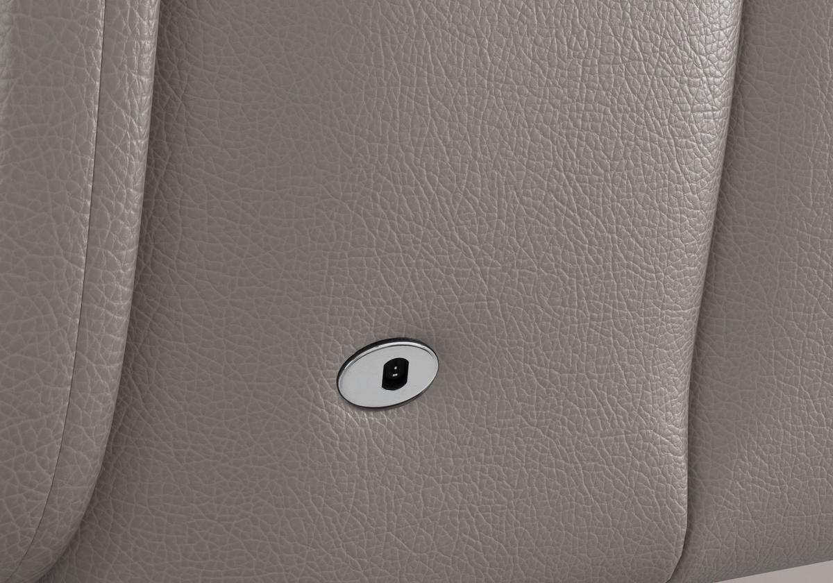 SESSEL in Echtleder Hellgrau  - Hellgrau/Schwarz, Konventionell, Leder/Metall (74/112/82cm) - Sit & More