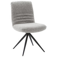 STUHL  Stoffauswahl, Typenauswahl, Gestellauswahl, Sitzfläche 180° drehbar Flachgewebe  - Hellgrau/Schwarz, Design, Textil/Metall (50/93/69cm) - Dieter Knoll