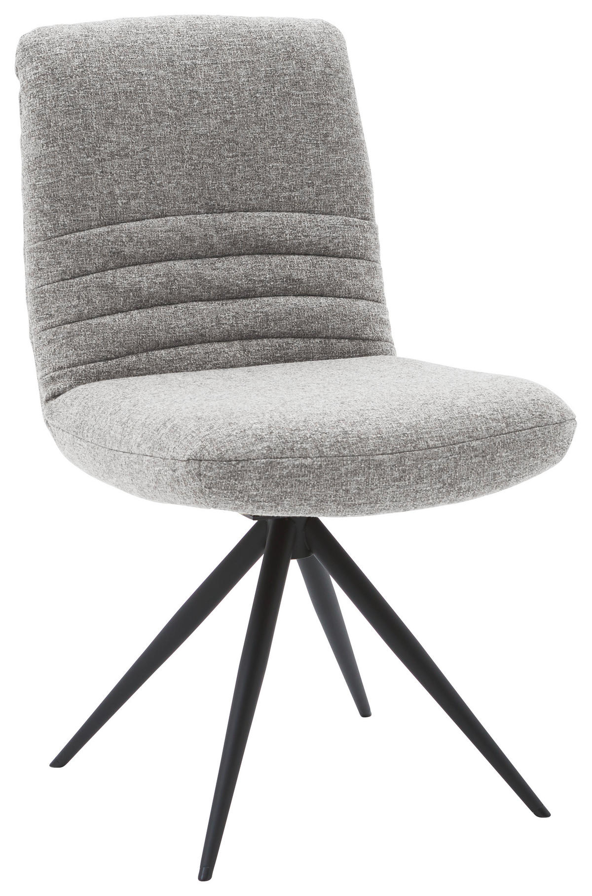 STUHL  Stoffauswahl, Typenauswahl, Gestellauswahl, Sitzfläche 180° drehbar Flachgewebe  - Hellgrau/Schwarz, Design, Textil/Metall (50/93/69cm) - Dieter Knoll