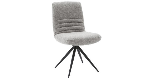 STUHL - Hellgrau/Schwarz, Design, Textil/Metall (50/93/69cm) - Dieter Knoll