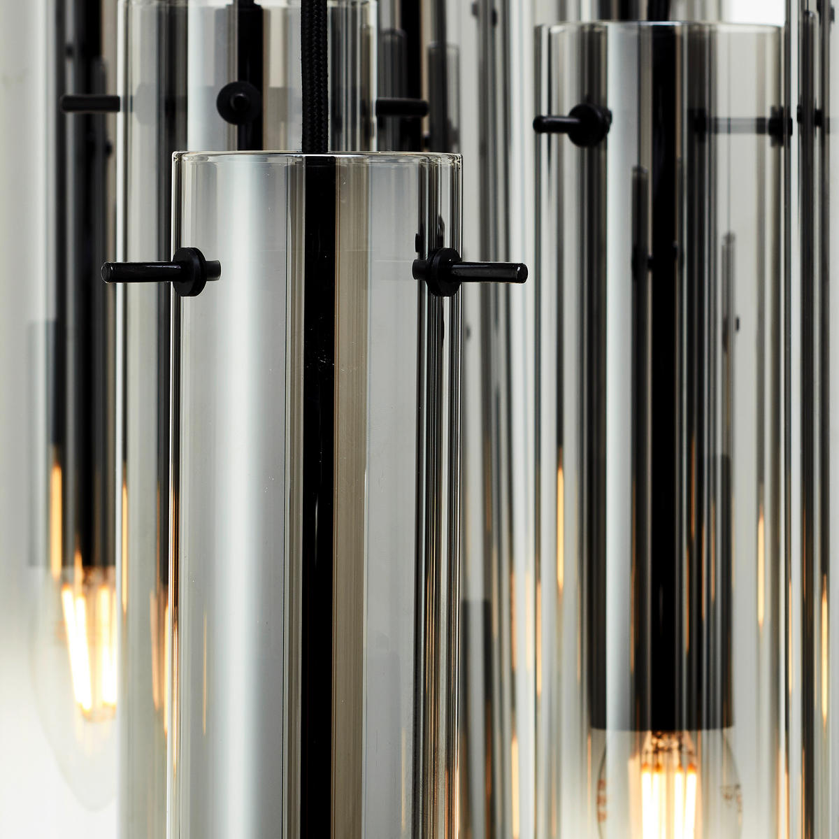 HÄNGELEUCHTE 52/199 cm  - Schwarz/Grau, Design, Glas/Metall (52/199cm) - Brilliant