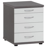 CONTAINER Grau, Weiß  - Silberfarben/Schwarz, MODERN, Holzwerkstoff/Kunststoff (41,6/53,4/50cm) - MID.YOU