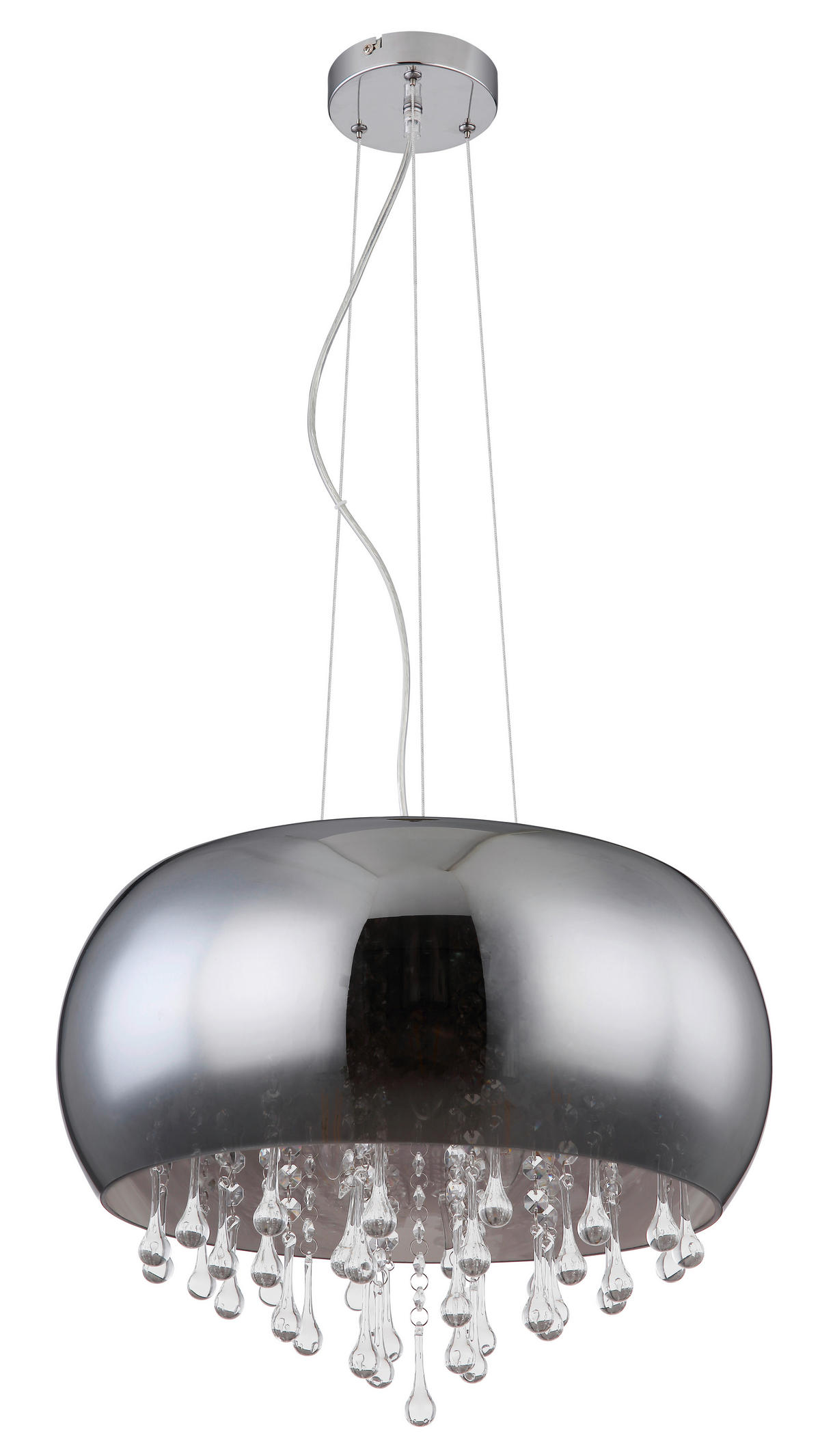 HÄNGELEUCHTE 44/120 cm    - Klar/Chromfarben, Basics, Glas/Metall (44/120cm) - Globo