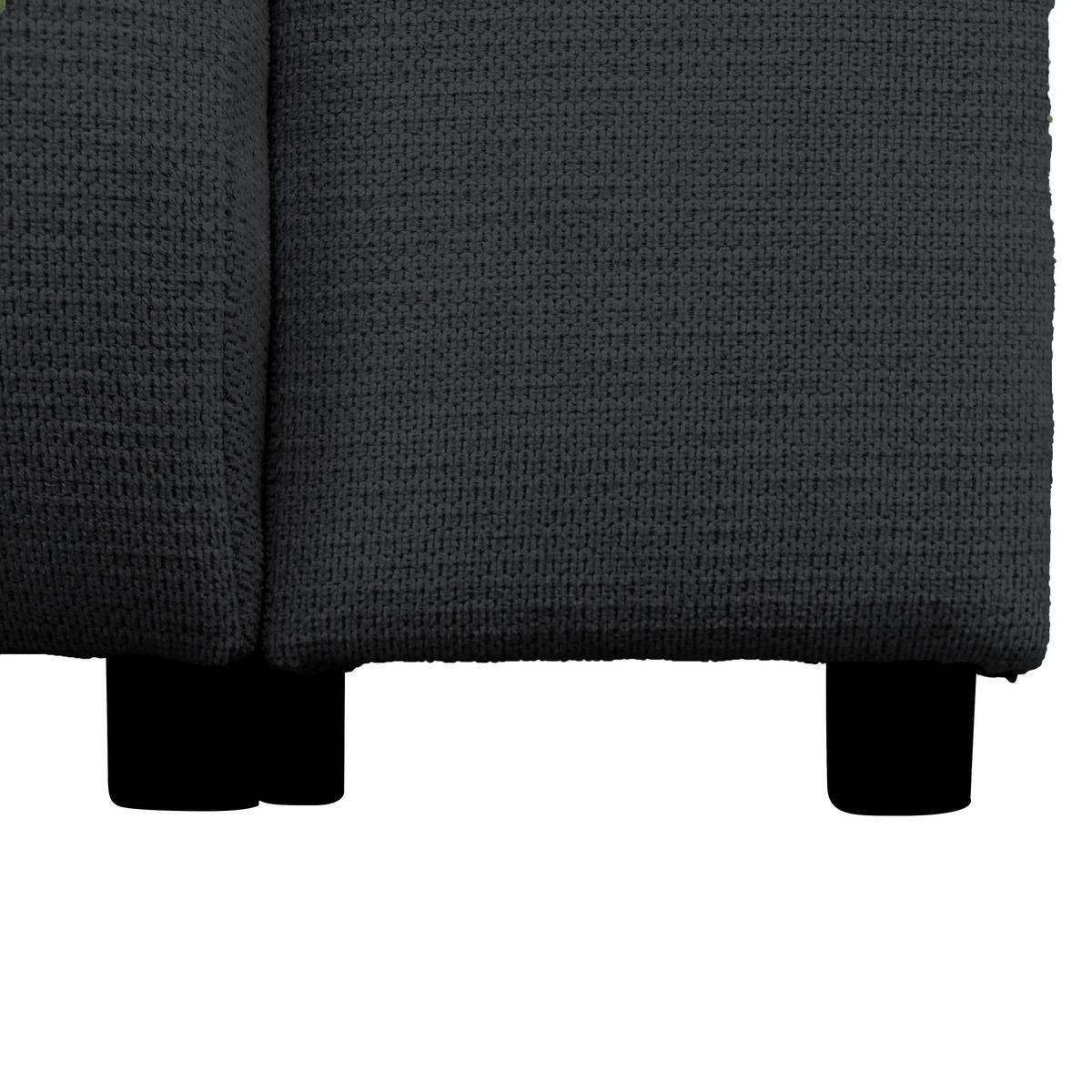 ECKSOFA in Struktur Schwarz  160/250 cm  - Schwarz, Design, Kunststoff/Textil (160/250cm) - MID.YOU