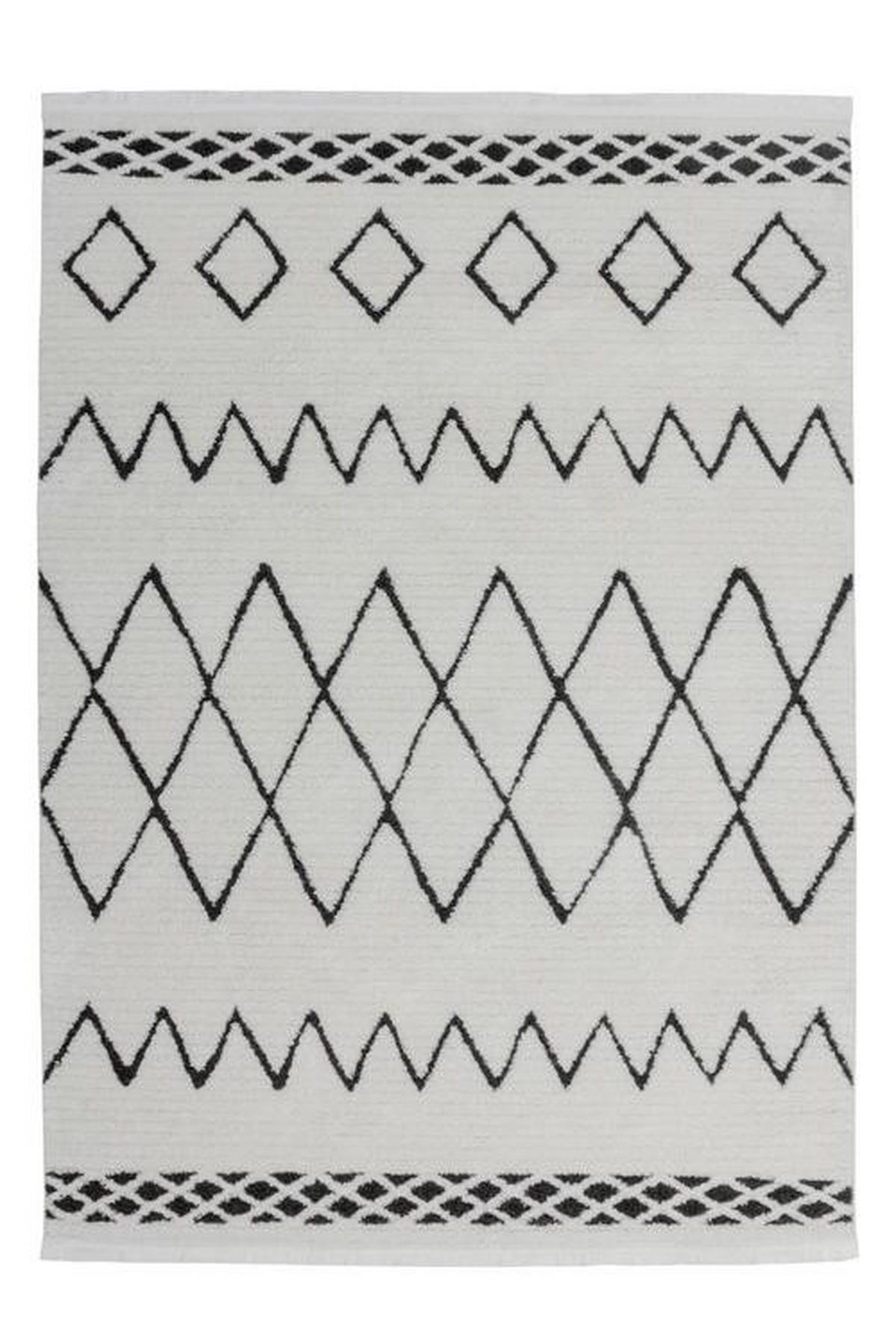 HOCHFLORTEPPICH 200/290 cm Schwarz, Weiß  - Schwarz/Weiß, Design, Textil (200/290cm) - Kayoom