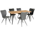 ESSTISCH in Holz, Metall 160/90/76 cm  - Schwarz/Akaziefarben, Natur, Holz/Metall (160/90/76cm) - Carryhome