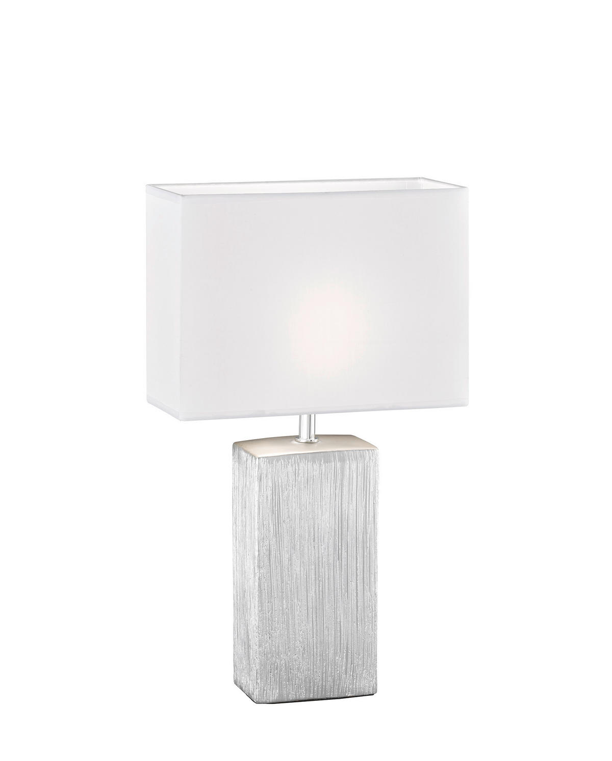 STONA LAMPA Flens  - bela/srebrna, Osnovno, tekstil/keramika (30/13/50cm)
