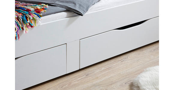 AUSZIEHBETT 90-180/200 cm in Weiß - Buchefarben/Weiß, KONVENTIONELL, Holzwerkstoff (90-180/200cm) - Carryhome