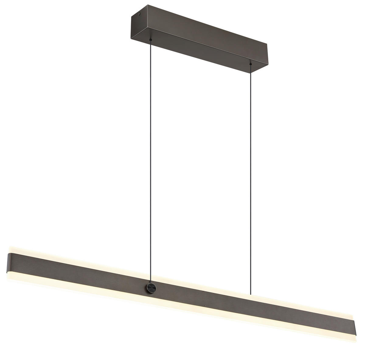 LED-HÄNGELEUCHTE 96/7,5/170 cm  - Titanfarben/Opal, Design, Kunststoff/Metall (96/7,5/170cm) - Globo