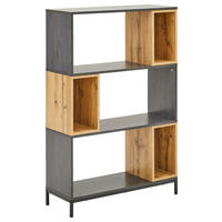 REGAL Schwarz, Eichefarben, Dunkelgrau  - Eichefarben/Dunkelgrau, Design, Holzwerkstoff/Metall (80/121,1/30cm) - Carryhome