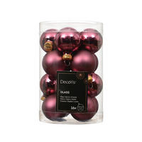 CHRISTBAUMKUGEL-SET 3.5/3.5/3.5 cm 16-teilig  - Dunkelrosa, Basics, Glas (3.5/3.5/3.5cm)