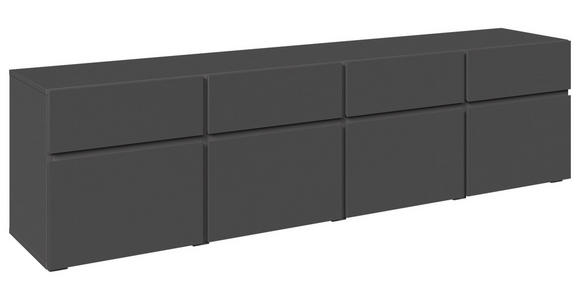LOWBOARD  200/52,8/40 cm 4 Schublade(n) stehend, in verschiedenen Holzdekoren erhältlich  - Anthrazit/Schwarz, Design, Holzwerkstoff (200/52,8/40cm) - Xora