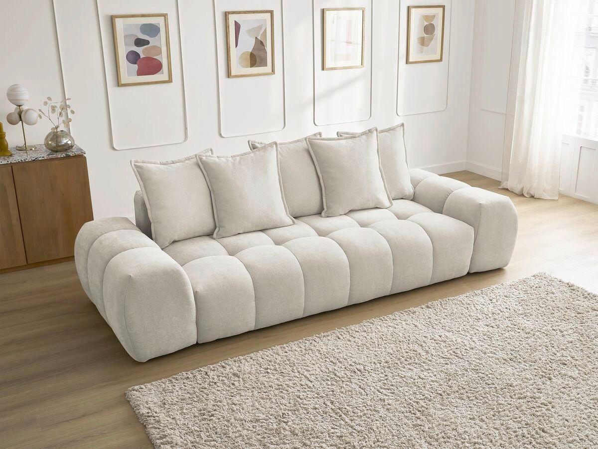 3-SITZER-SOFA EVEREST Struktur Beige  - Beige/Schwarz, MODERN, Kunststoff/Textil (278/90/115cm)