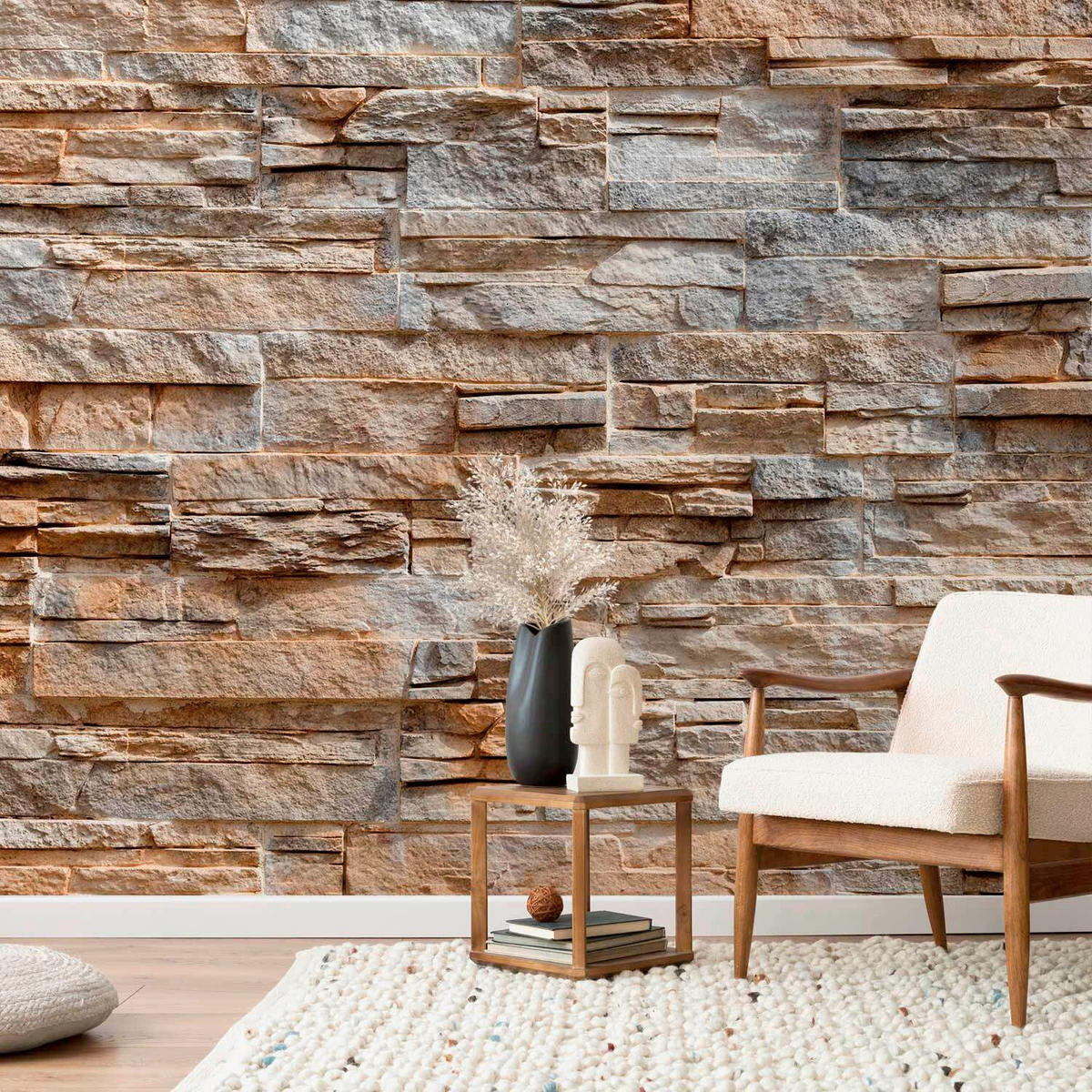 FOTOTAPETE  - Koralle/Grau, LIFESTYLE, Textil (100/70cm) - artgeist