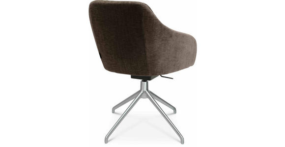 ARMLEHNSTUHL in Aluminium Velours - Alufarben/Braun, Design, Textil/Metall (58/81,5-84,5/60cm) - Johann Jakob
