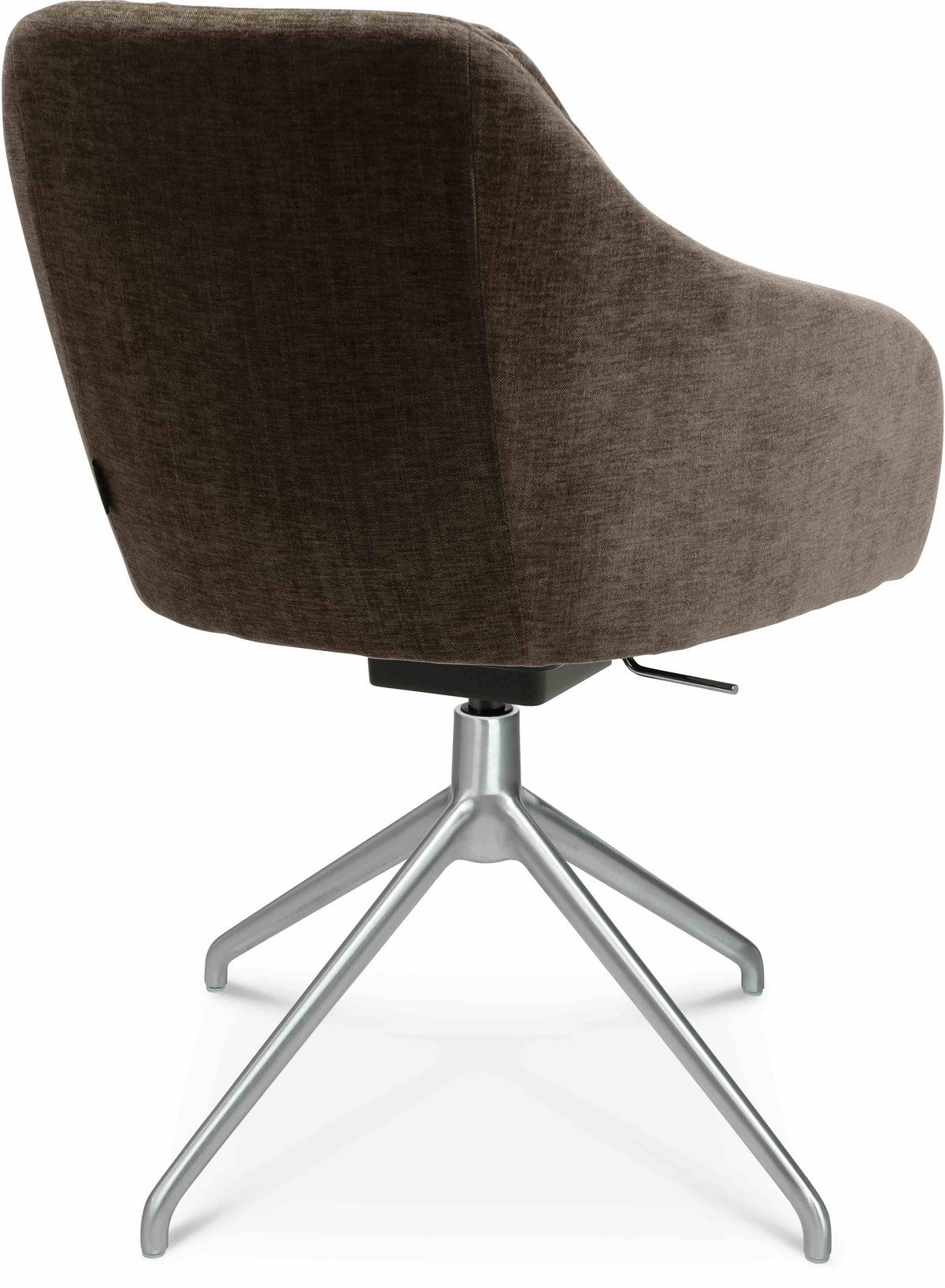 ARMLEHNSTUHL  in Aluminium Velours  - Alufarben/Braun, Design, Textil/Metall (58/81,5-84,5/60cm) - Johann Jakob