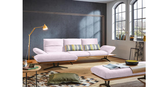 ECKSOFA in Flachgewebe Hellrosa 159/314 cm - Hellrosa/Schwarz, Design, Holz/Textil (159/314cm) - Dieter Knoll