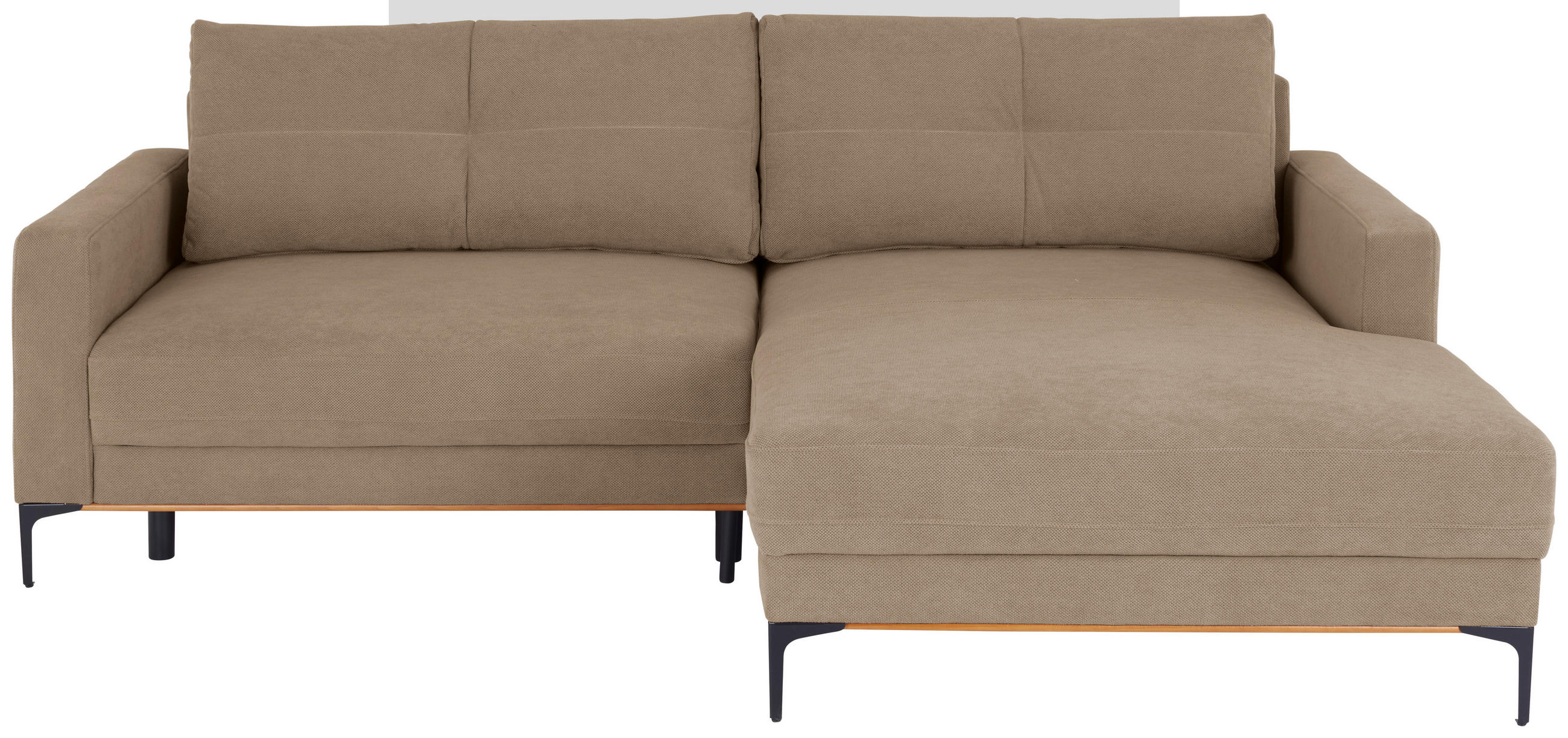 HÖRNSOFFA i ljusbrun  - ljusbrun/svart, Modern, metall/textil (238/162cm) - Ondega