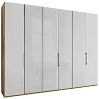 DREHTÜRENSCHRANK in Weiss, Eiche Bianco  - Schieferfarben/Weiss, Konventionell, Glas/Holzwerkstoff (300/216/58cm) - Dieter Knoll