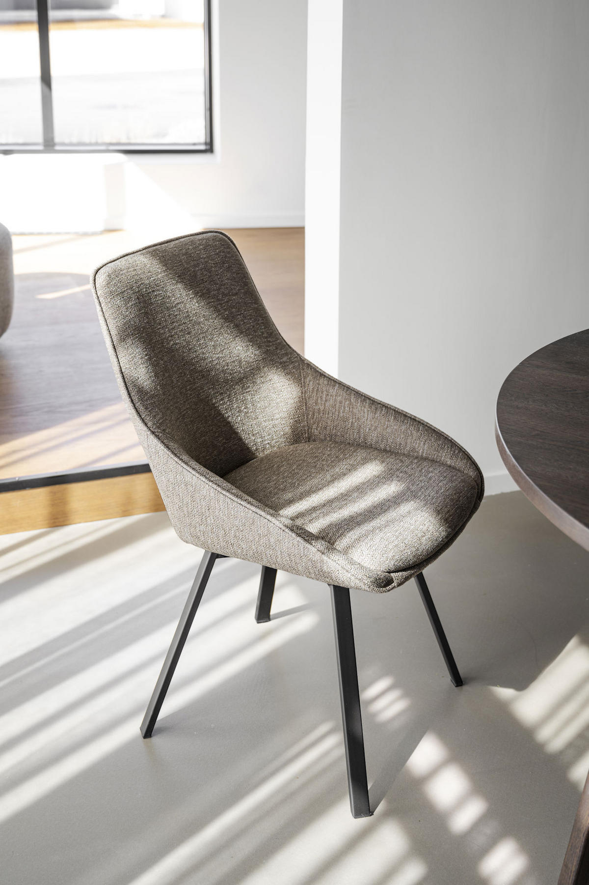 STOL flatväv  - brun/svart, Klassisk, metall/textil (51/87/57cm) - Rowico