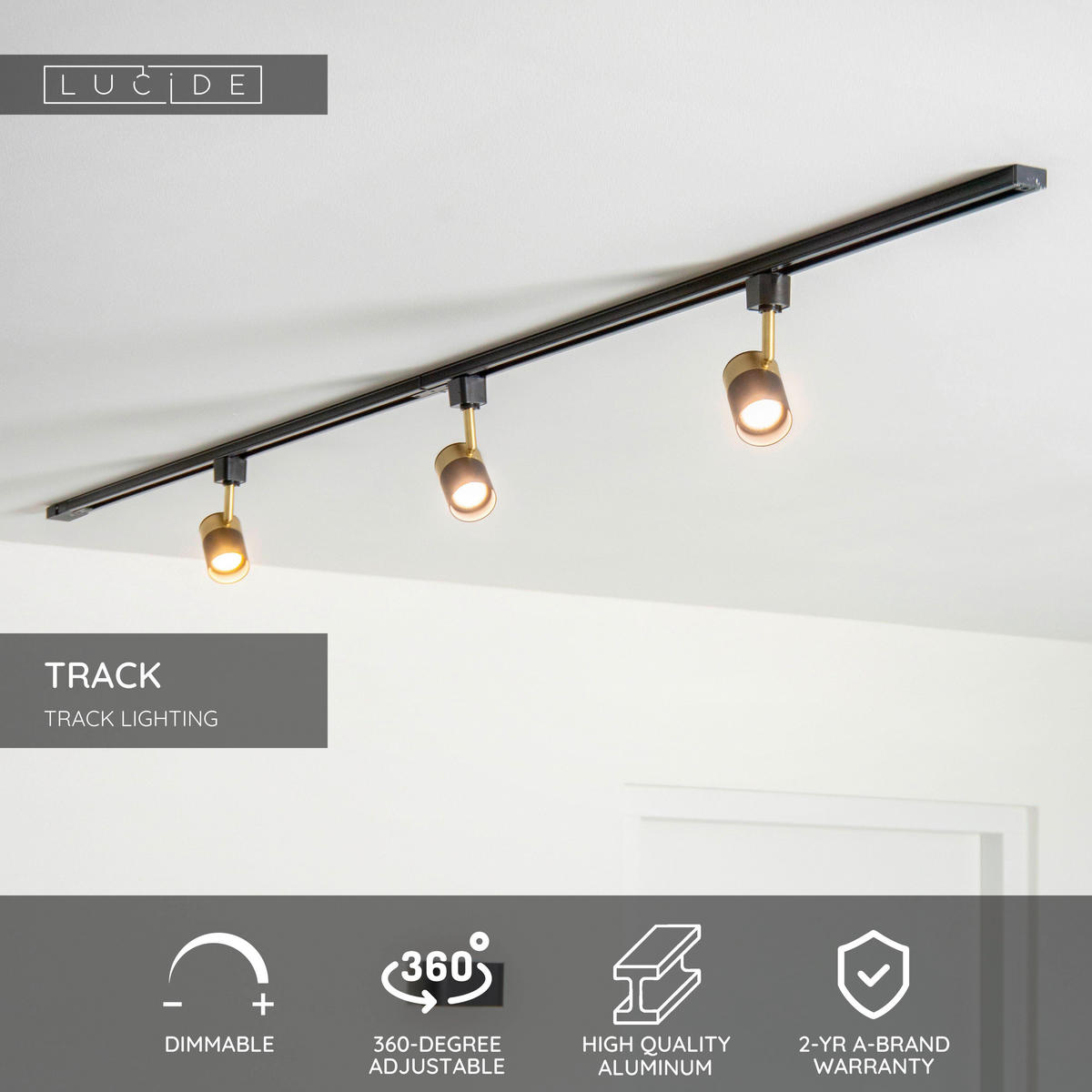 SCHIENENSYSTEM Track 5.6/5.6/12.5 cm   - Schwarz, Basics, Metall (5.6/5.6/12.5cm) - Lucide