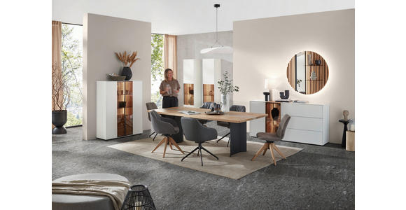 ESSTISCH Eichefarben rechteckig   - Eichefarben/Anthrazit, Natur, Holz (190/95/76cm) - Valnatura