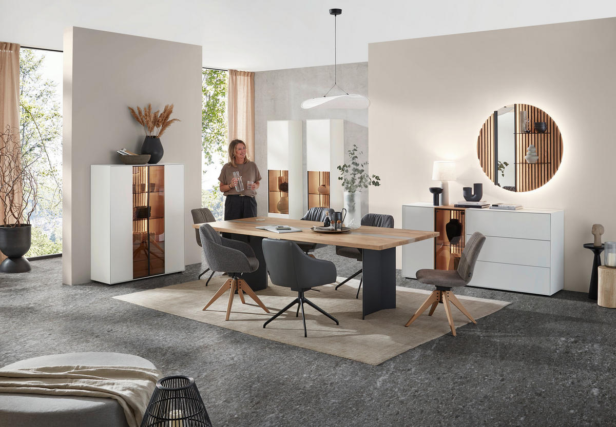 ESSTISCH - Eichefarben/Anthrazit, Natur, Holz (190/95/76cm) - Valnatura