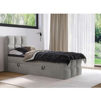 BOXBETT 90/200 cm  in Hellgrau  - Hellgrau/Schwarz, Design, Holzwerkstoff/Kunststoff (90/200cm) - Xora