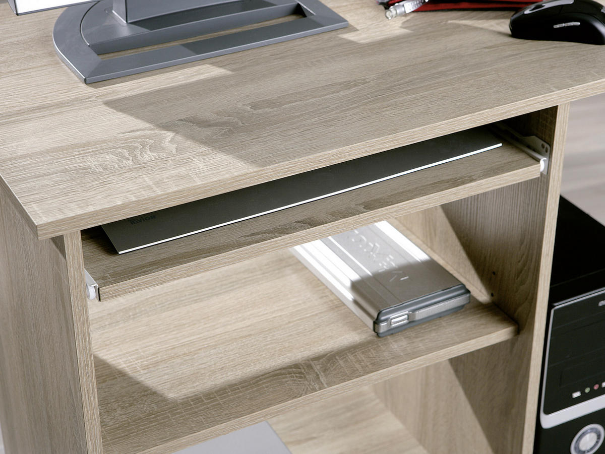 PC STŮL, Sonoma dub, 80/50/75 cm - Sonoma dub, Konvenční, kompozitní dřevo/plast (80/50/75cm) - MID.YOU