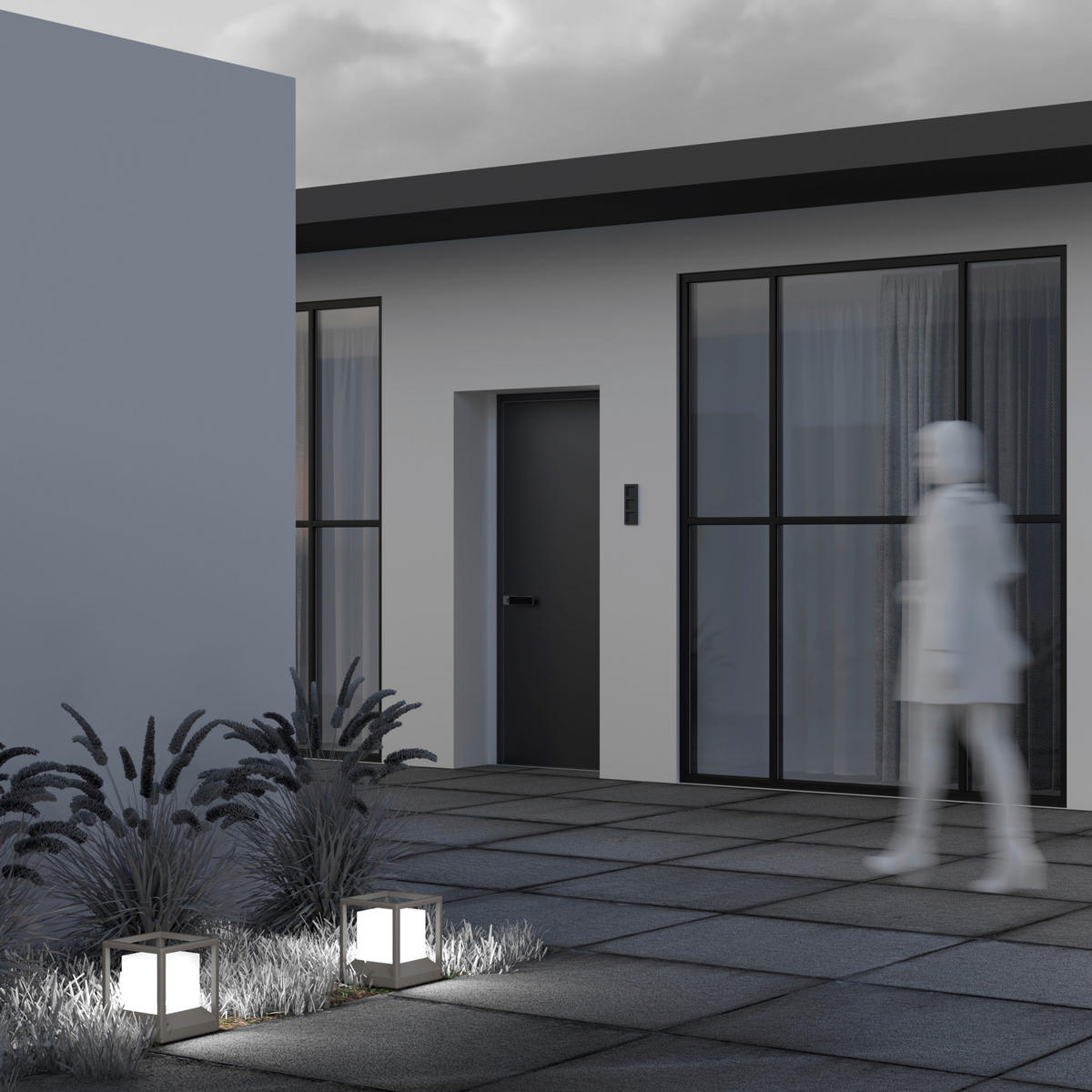WEGELEUCHTE Outdoor 22,7/22,7/25,5 cm  - Dunkelgrau, Design, Kunststoff/Metall (22,7/22,7/25,5cm) - MAYTONI