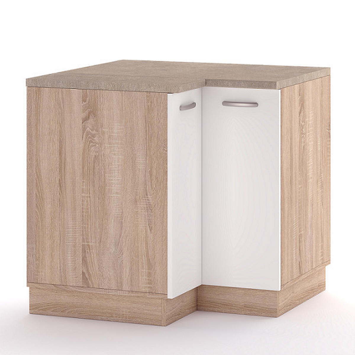 DONJI UGAONI ELEMENT  87/83/55 cm  - sonoma hrast/boja aluminijuma, Dizajnerski, metal/pločasti materijal (87/83/55cm) - Boxxx