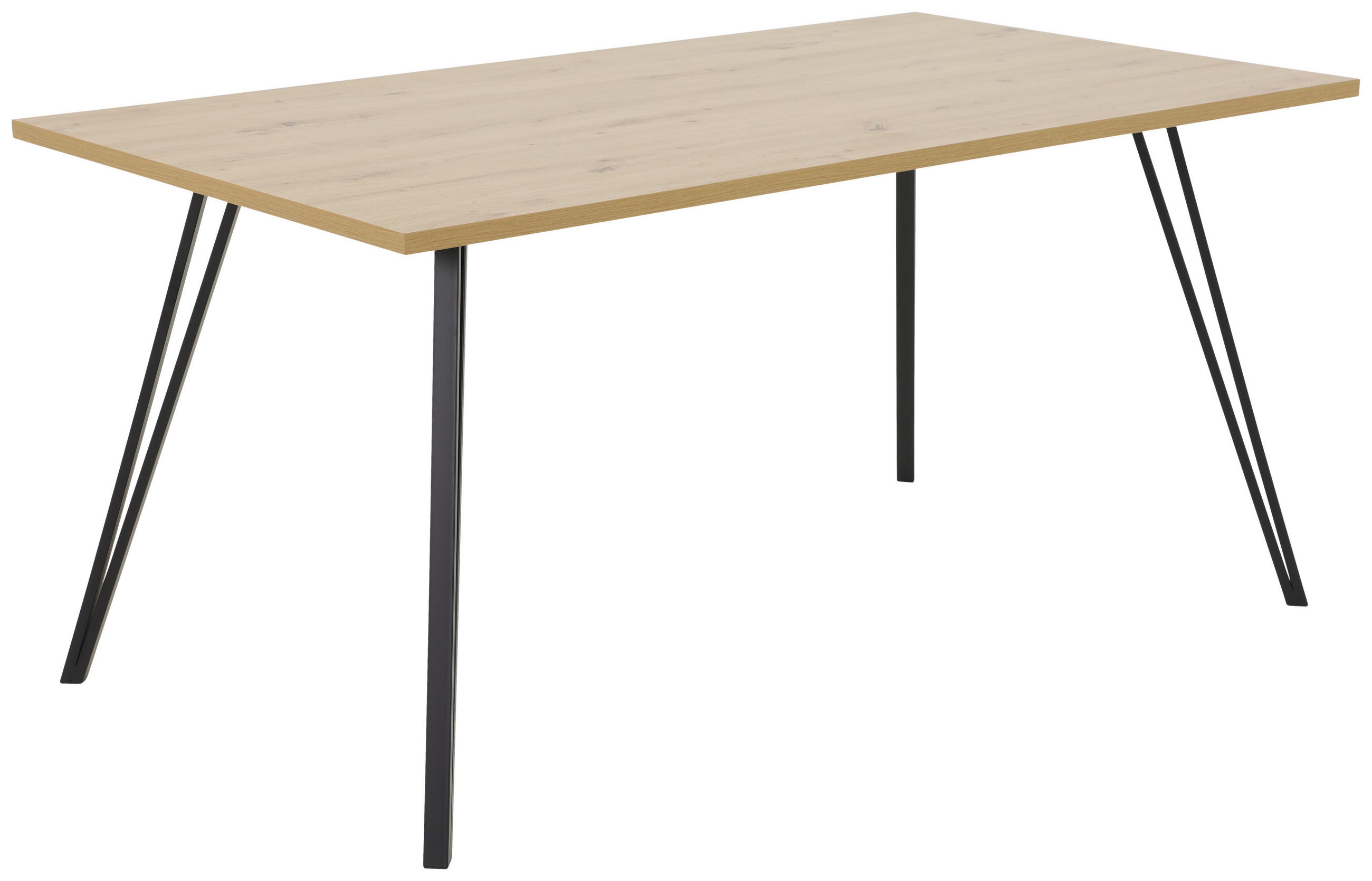 ESSTISCH in Holzwerkstoff 160/90/77 cm  - Schwarz/Eiche Artisan, KONVENTIONELL, Holzwerkstoff/Metall (160/90/77cm) - Carryhome