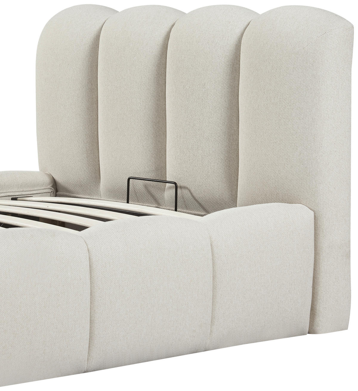 POLSTERBETT 90/200 cm  Creme  - Creme/Schwarz, Modern, Holz/Kunststoff (90/200cm) - Livetastic