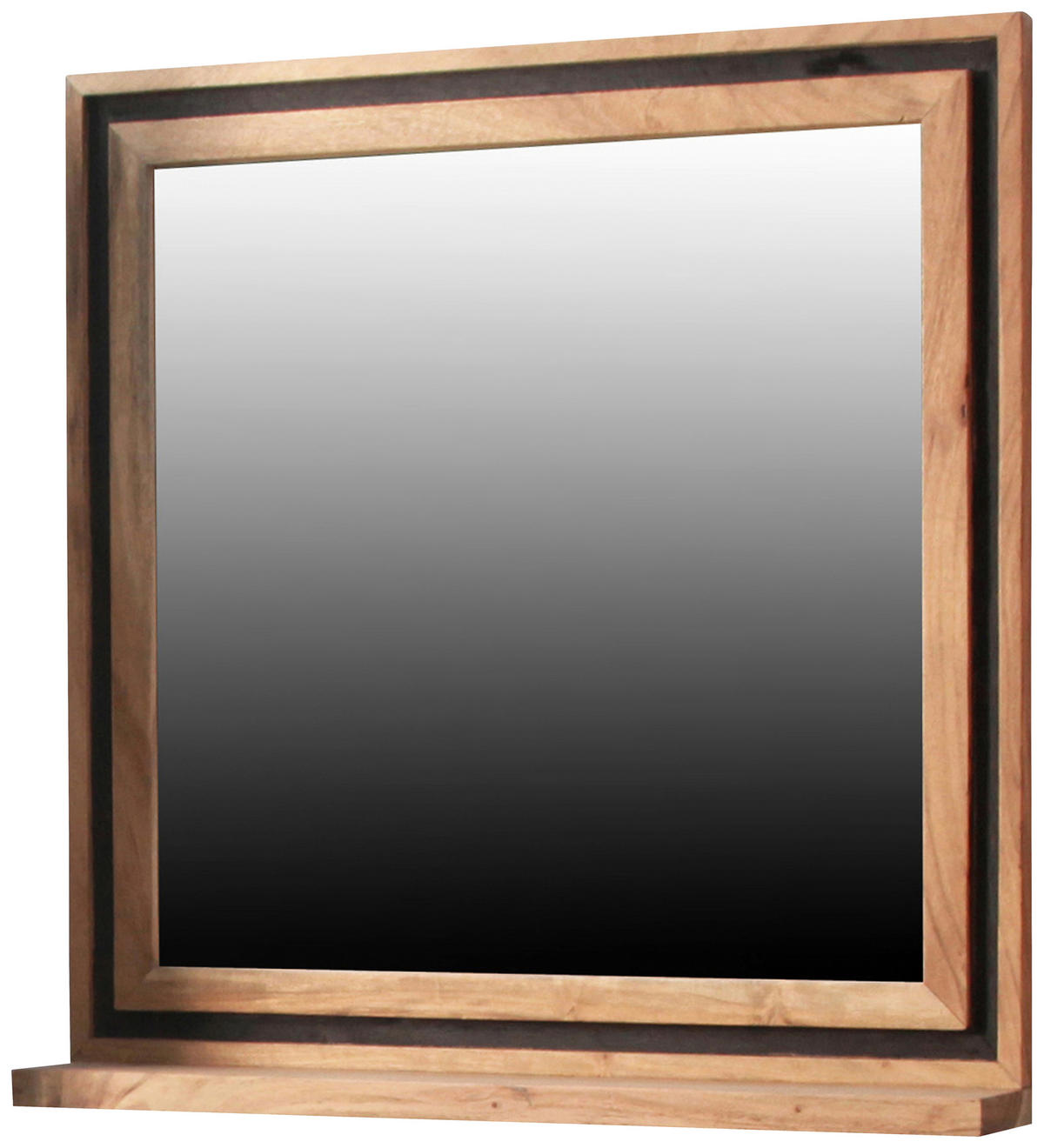 BADEZIMMERSPIEGEL 70/72,5/12 cm  - Schwarz/Akaziefarben, KONVENTIONELL, Glas/Holz (70/72,5/12cm) - Landscape