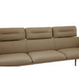 SITZBANK 200/91/70 cm Echtleder Schwarz, Taupe  - Taupe/Schwarz, Design, Leder/Metall (200/91/70cm) - Dieter Knoll