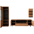 WOHNWAND 3-teilig  in Wildeiche  305/209/50 cm  - Wildeiche/Anthrazit, Natur, Glas/Holz (305/209/50cm) - Linea Natura