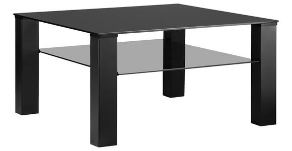 COUCHTISCH Rauchglas 80/80/42 cm quadratisch Grau, Schwarz - Schwarz/Grau, Design, Glas/Metall (80/80/42cm) - Novel