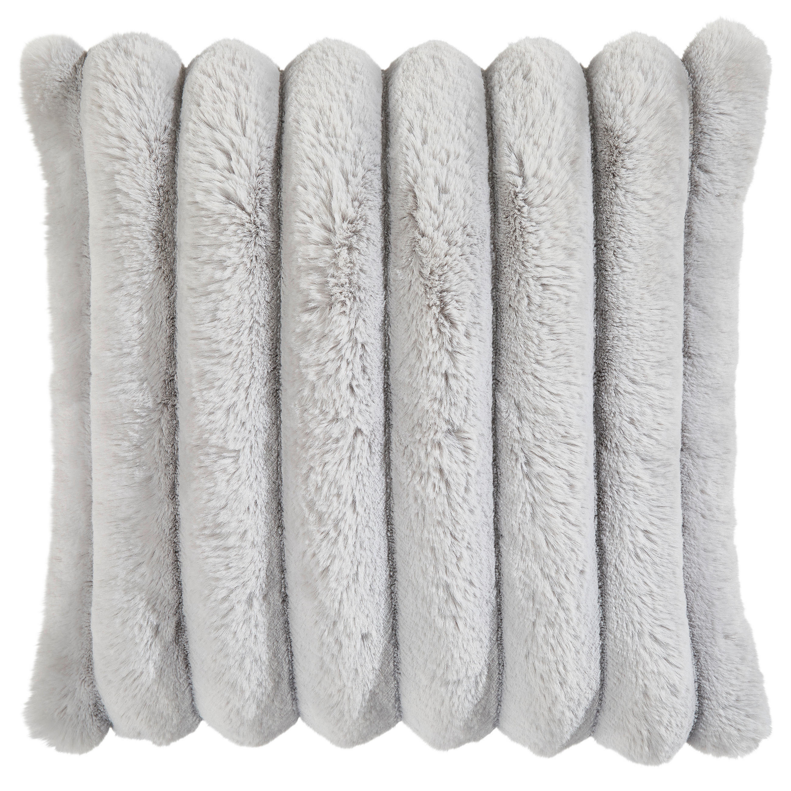 POTAH NA POLŠTÁŘ Z KOŽEŠINY  48/48 cm - barvy stříbra, textil (48/48cm) - Novel