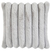 POTAH NA POLŠTÁŘ Z KOŽEŠINY  48/48 cm - barvy stříbra, textil (48/48cm) - Novel