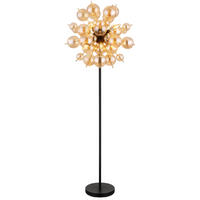 STEHLEUCHTE - Goldfarben/Schwarz, Konventionell, Glas/Metall (55/155cm) - Globo