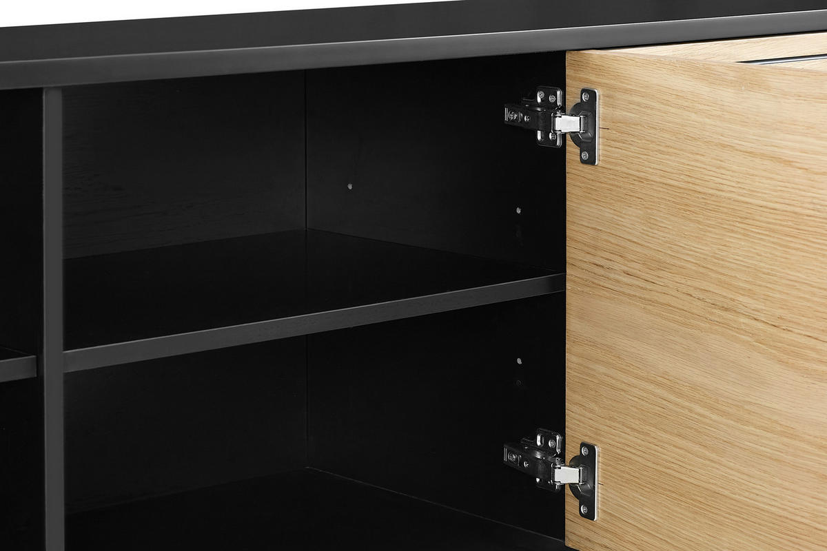 SIDEBOARD 160/85/40 cm  - Eichefarben/Schwarz, Design, Holz/Holzwerkstoff (160/85/40cm) - Livetastic