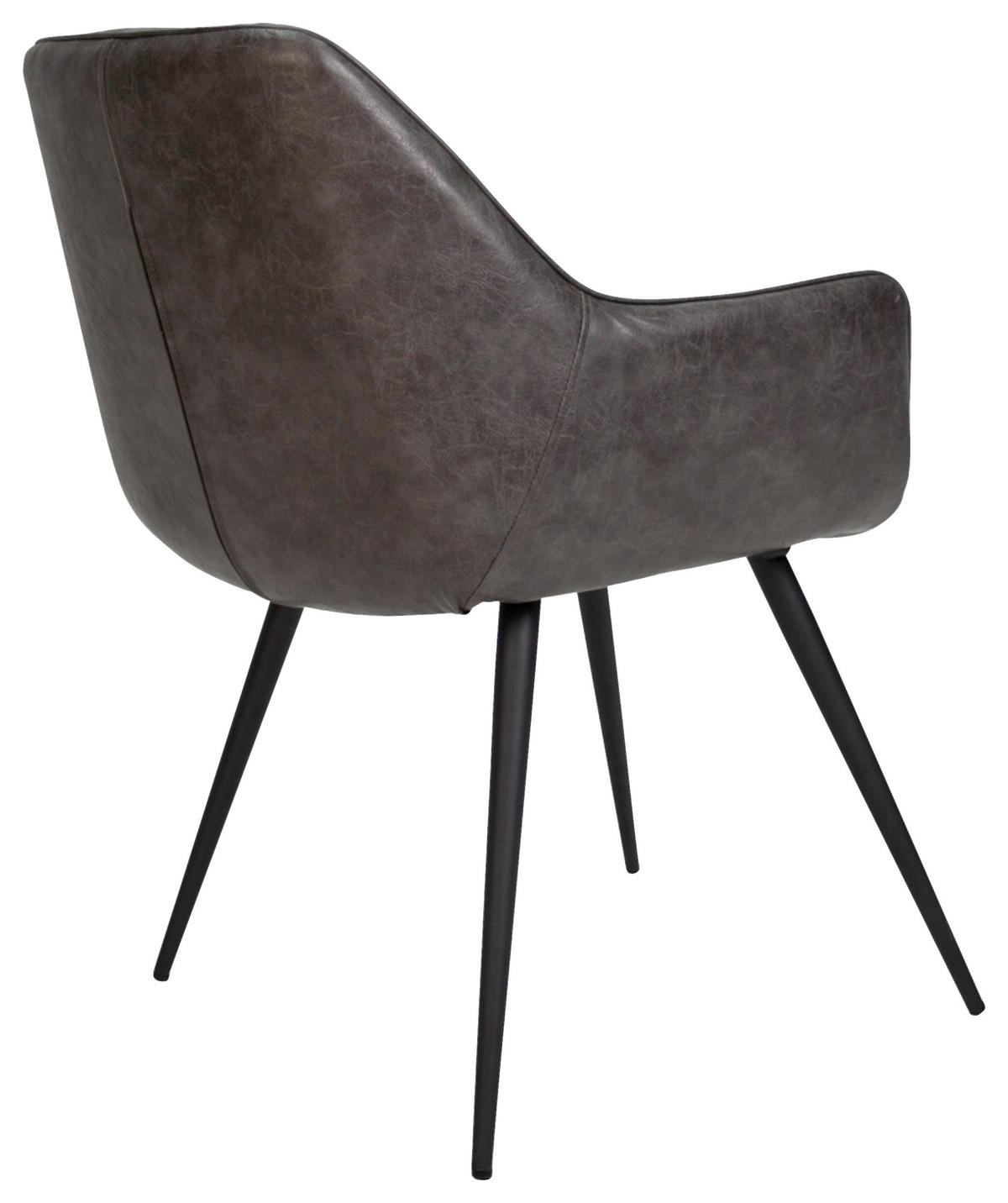 STUHL-SET 2 Stück gastro- und objekttauglich Lederlook  - Anthrazit/Schwarz, KONVENTIONELL, Textil/Metall (62/83/60cm) - MID.YOU