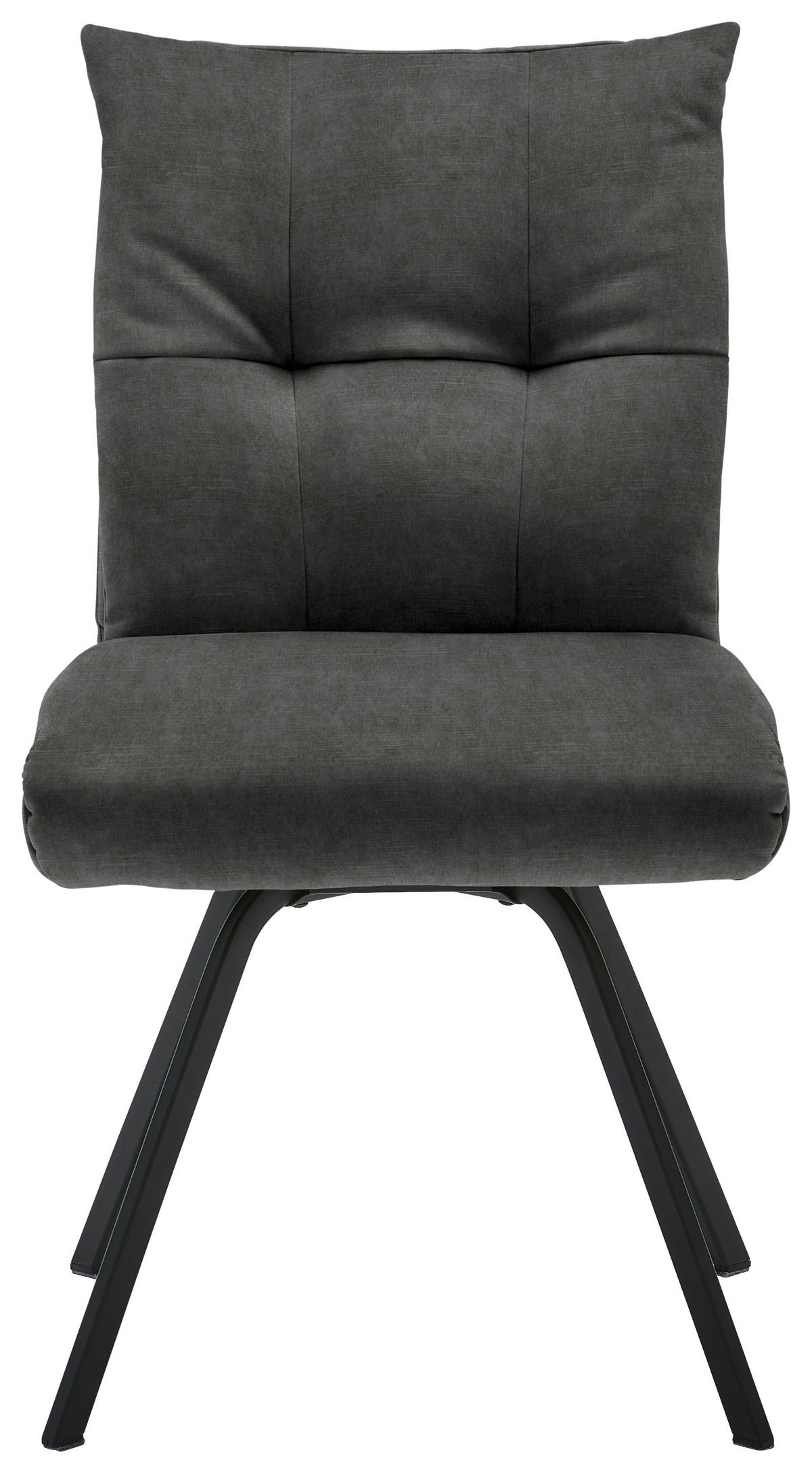 STUHL  in Velours Textil  - Anthrazit/Schwarz, Design, Textil/Metall (50/82/68cm) - Welnova