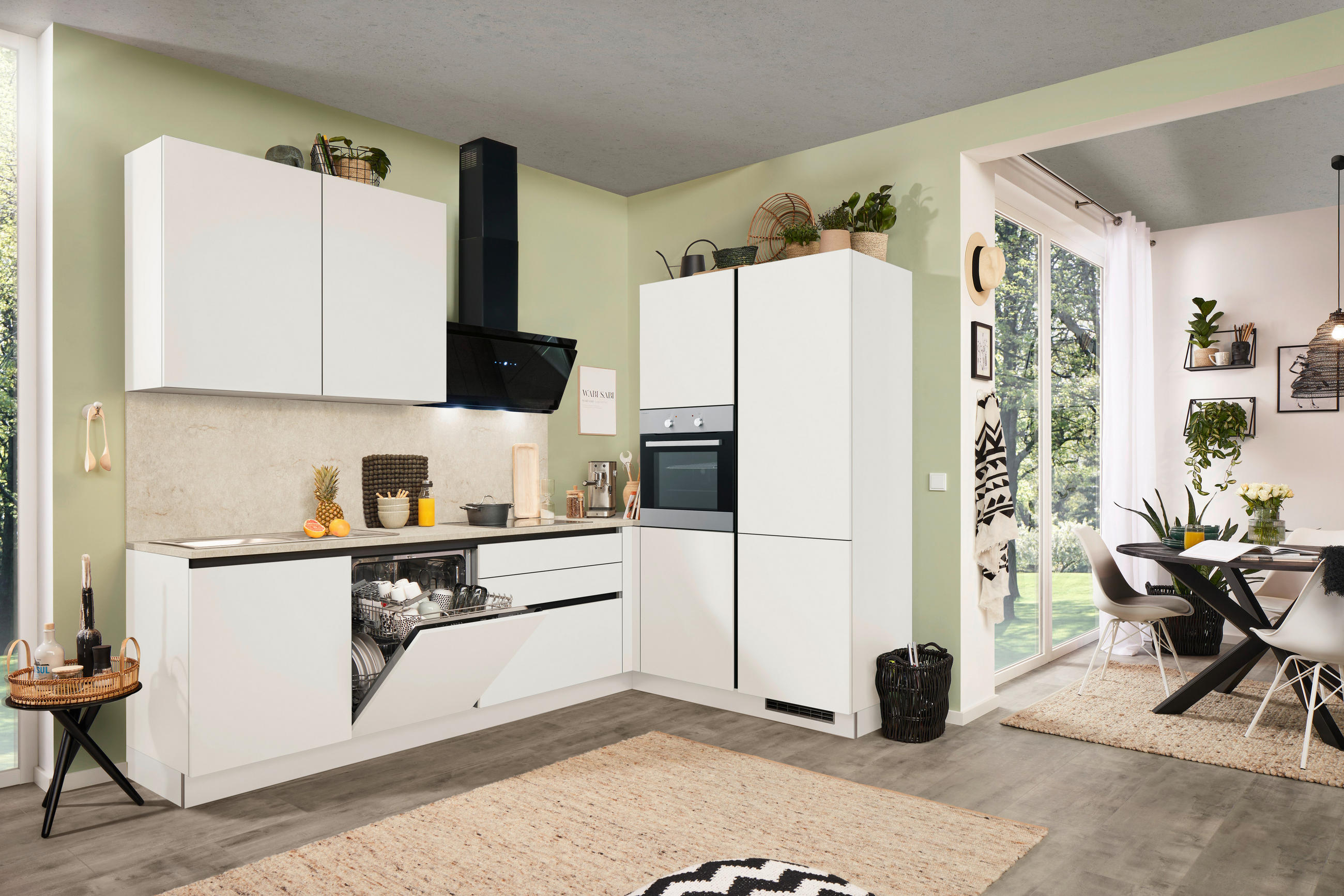 ECKKÜCHE 276/183 cm  in Weiß  - Weiß, Basics, Holzwerkstoff (276/183cm) - Welnova