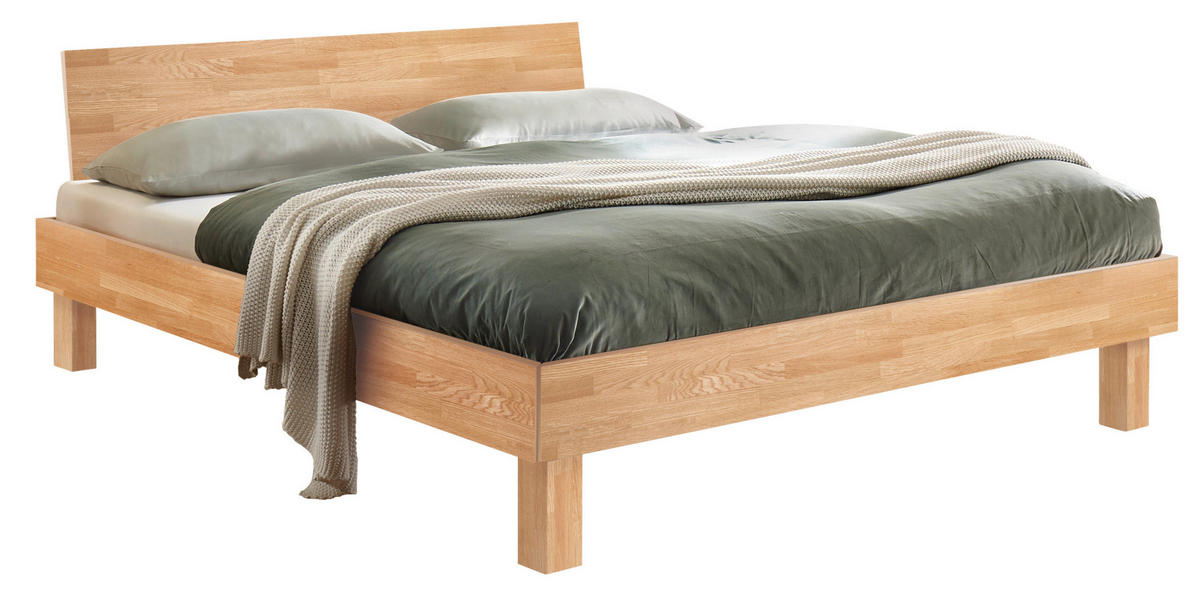 BETT 200/200 cm,  in Eiche Bianco,  - Eiche Bianco/Eichefarben, Natur, Holz (200/200cm) - Hasena