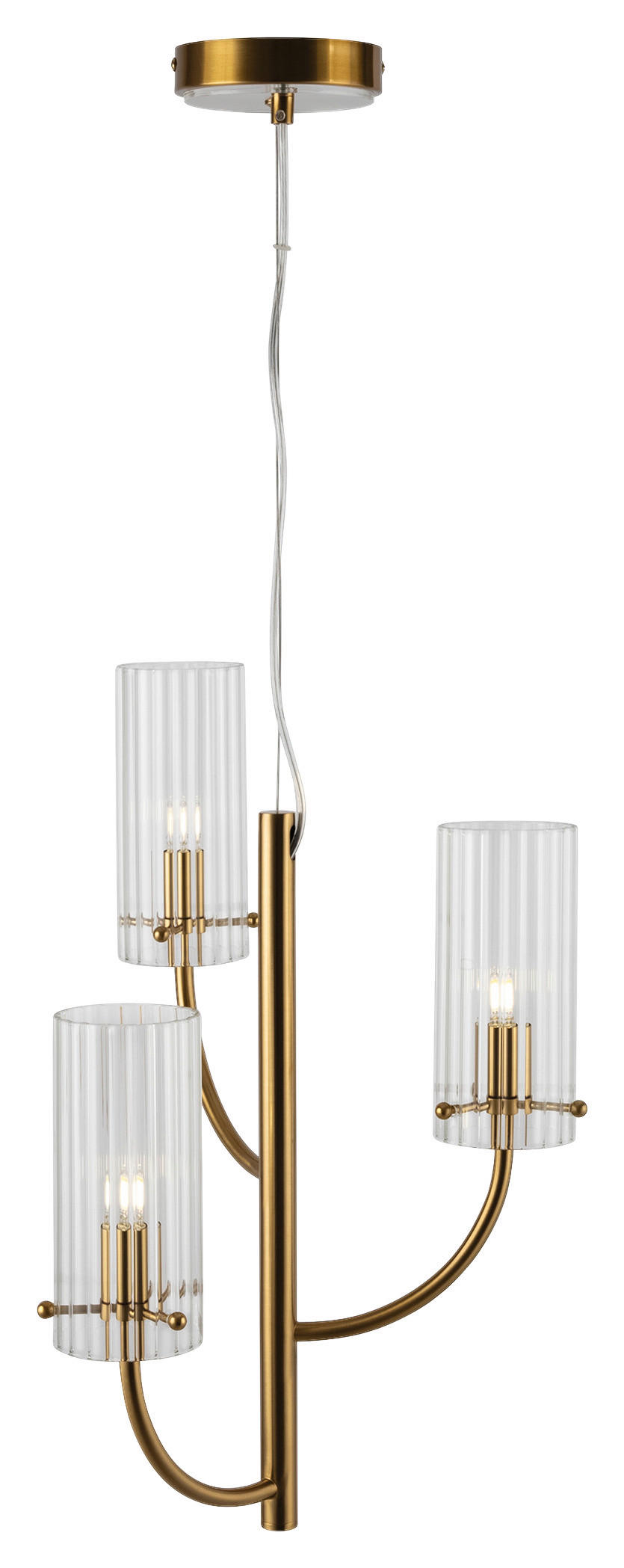 PENDELLEUCHTE 35/48,9/35 cm   - Messingfarben, Trend, Glas/Metall (35/48,9/35cm) - MAYTONI