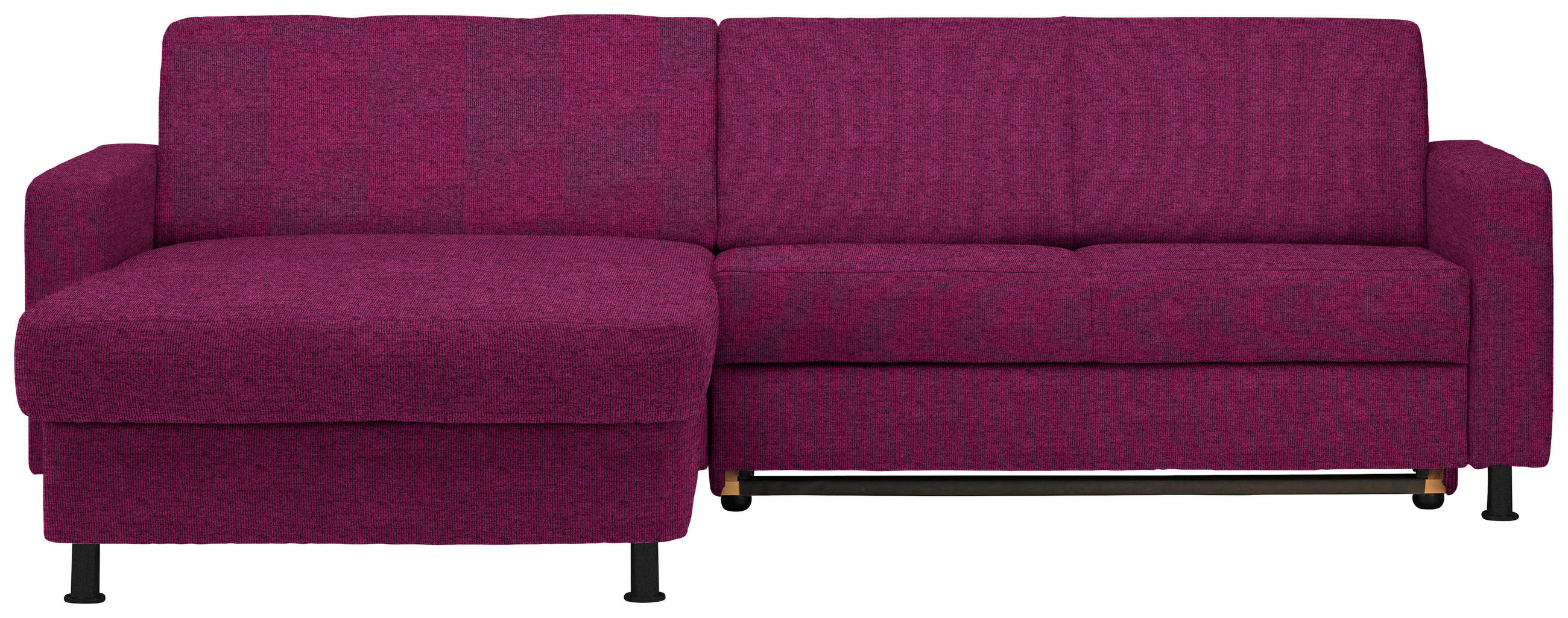 ECKSOFA in Webstoff Lila  - Lila/Schwarz, Design, Kunststoff/Textil (165/257cm) - Xora