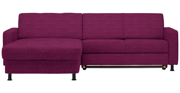 ECKSOFA in Webstoff Lila  - Lila/Schwarz, Design, Kunststoff/Textil (165/257cm) - Xora