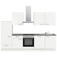 KÜCHENLEERBLOCK 300 cm   in Weiß, Schieferfarben  - Schieferfarben/Edelstahlfarben, MODERN, Holzwerkstoff/Metall (300cm) - Nobilia