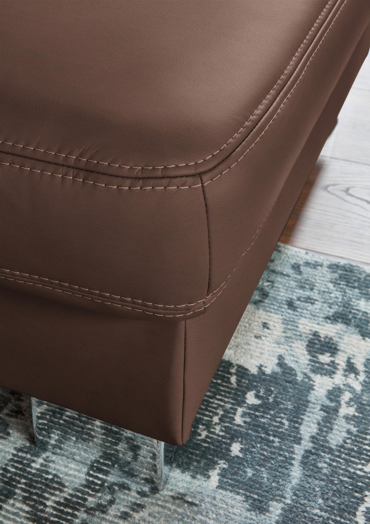 ECKSOFA  in Echtleder Braun  248/235 cm  - Alufarben/Braun, Design, Leder/Metall (248/235cm) - Beldomo Premium